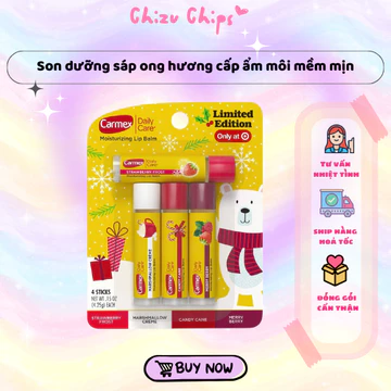 Son dưỡng mềm mịn môi Carmex Daily Care Holiday Set 4 thỏi ( 4.25g )