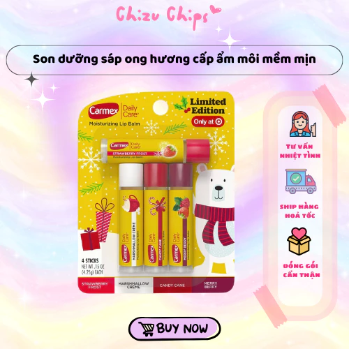 Son dưỡng mềm mịn môi Carmex Daily Care Holiday Set 4 thỏi ( 4.25g )