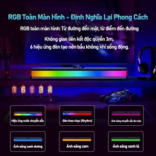 RGB Loa Bluetooth Máy Tính Gaming Để Bàn Âm Thanh Chất Lượng, Bass Mạnh, Đèn RGB Nhạy Theo Nhạc, Pin 4-8 Giờ