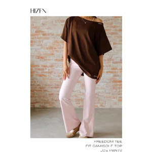 HIZEN | Áo Thun Trễ Vai Lệch Vai Nữ Form Rộng Oversize – 100% Cotton Mềm Mịn | FREEDOM TEE