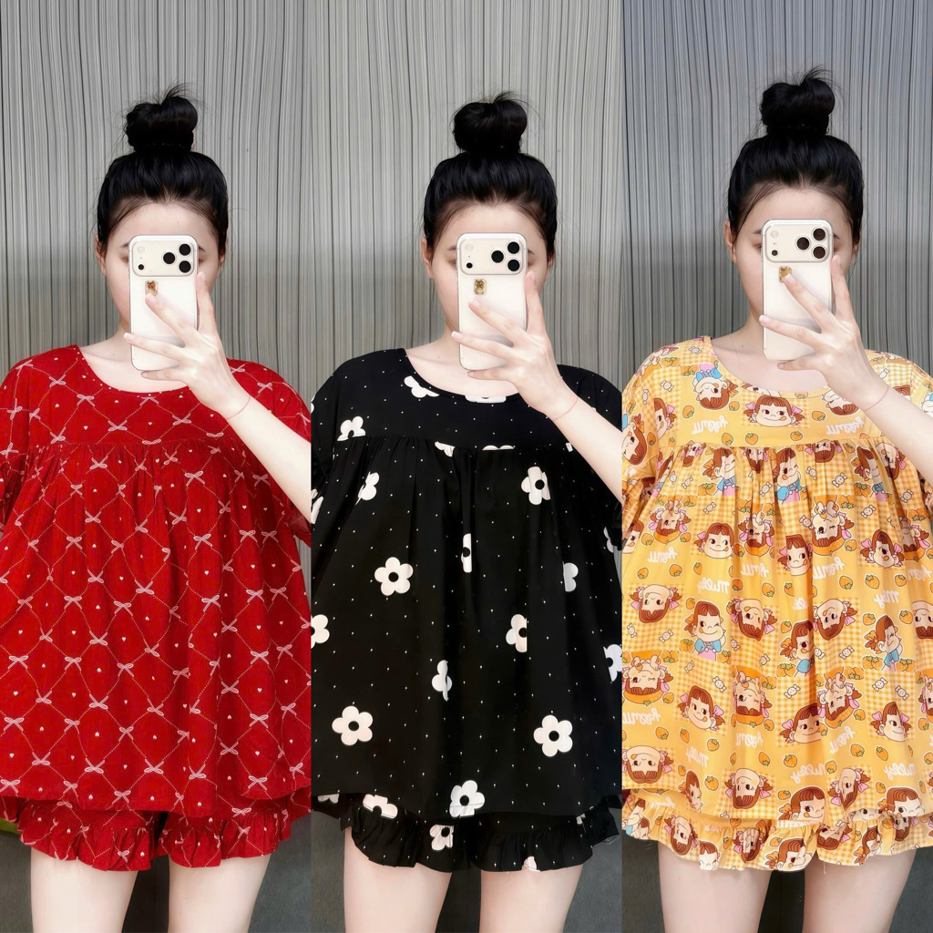 Set Bộ Đùi Tole Xinh Xắn Tay Bèo Quần Đùi Viền Bèo - HN CLOSET