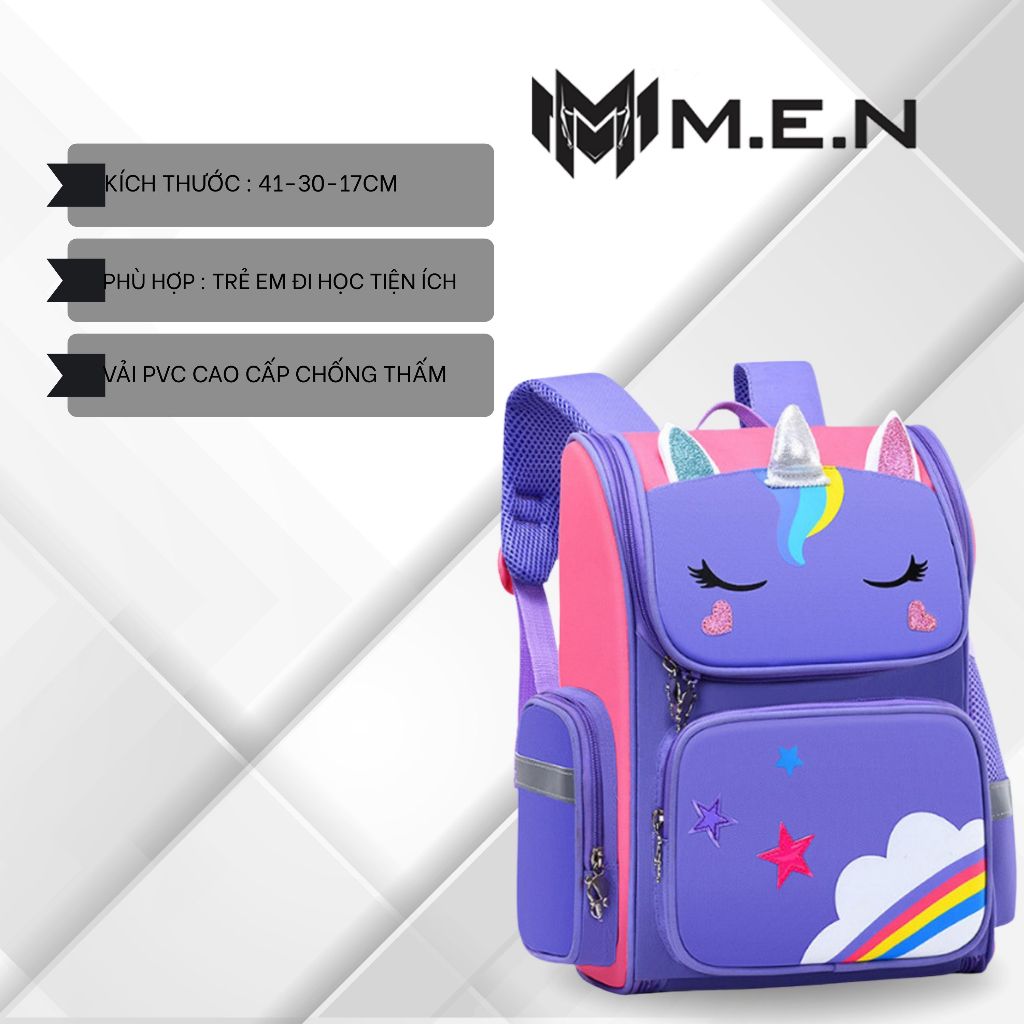 Balo chống gù lưng cho bé hình ngựa pony 41cm cute dễ dương chống nước [HOT TREND]
