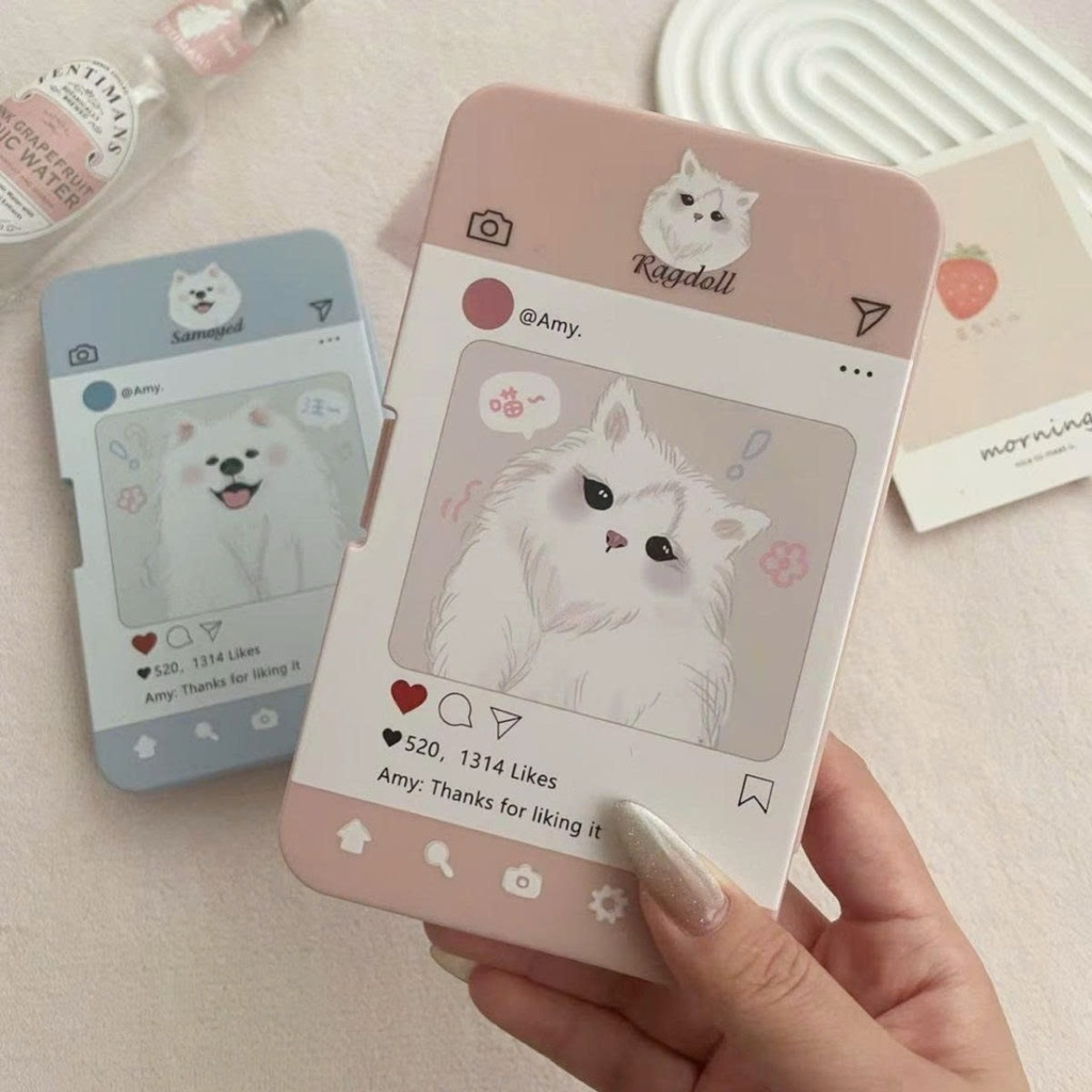 khay 6 ô đựng lens Cún Samoyed và Mèo Ragdoll Muneyes
