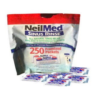 Muối sinh lý rửa mũi Neilmed Sinus Rinse hàng Mỹ (Túi 250 gói muối không kèm bình) -Hàng Chính Hãng