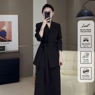 Set đồ nữ công sở thiết kế thắt eo sang trọng LUST Set quần áo nữ chất chéo tuyết cao cấp Đ218