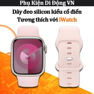 Dây đeo silicone lỏng cho Apple Watch mềm mại thoải mái nhiều màu sắc tương thích Series 4 5 6 7 8 9 10 SE 41 45 49mm