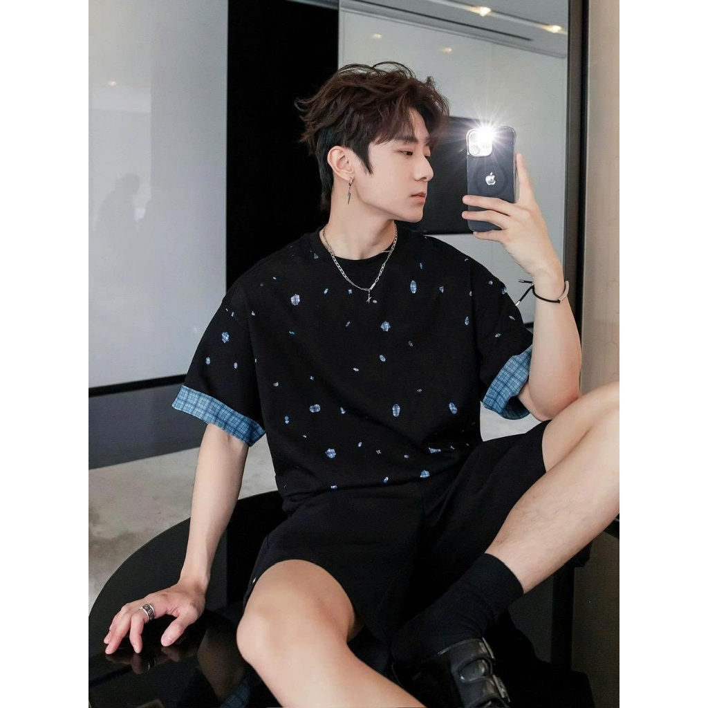 Áo thun Stee Cổ tròn Mix FRAG Localbrand ICVCVNI Unisex