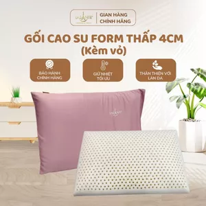 Gối Cao Su Thấp 4 Cm Siêu Mỏng Lasante Form Phẳng Truyền Thống Phù Hợp Cho Người Nằm Gối Thấp