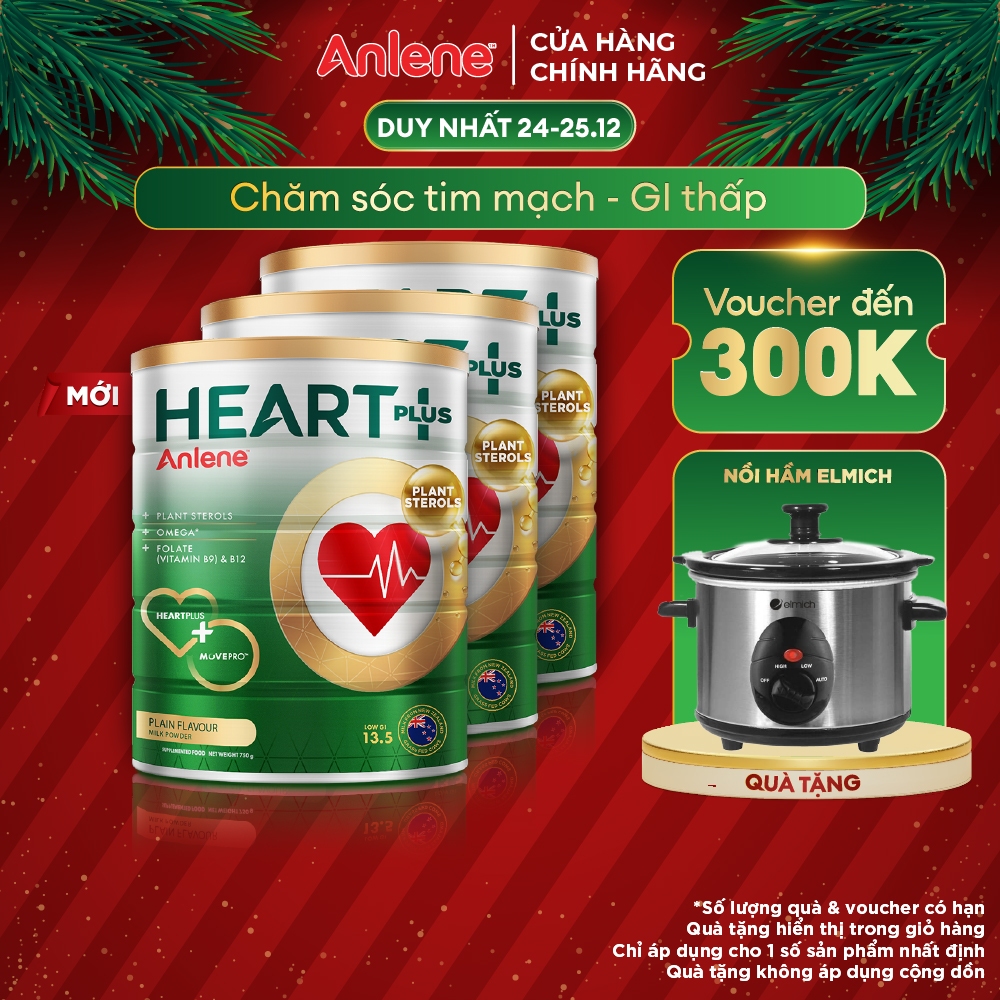 Combo 3 Sữa bột Anlene Heart Plus với dưỡng chất chăm sóc sức khỏe tim ...