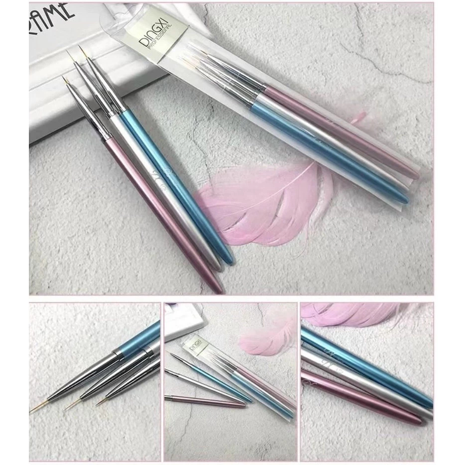 SÉT CỌ NÉT 3 CÂY DINGXI NHẬT XỊN – BỘ CỌ NAIL CAO CẤP, VẼ NÉT SẮC, KIỂM SOÁT CHUẨN