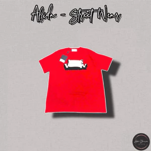 ⚡️[Hight Quality] Áo Phông Len \/ Red Cộc Tay Cổ Tròn - Điểm Nhấn Chữ Đen Đỏ Dệt Cánh Én Cao Cấp Nam Nữ