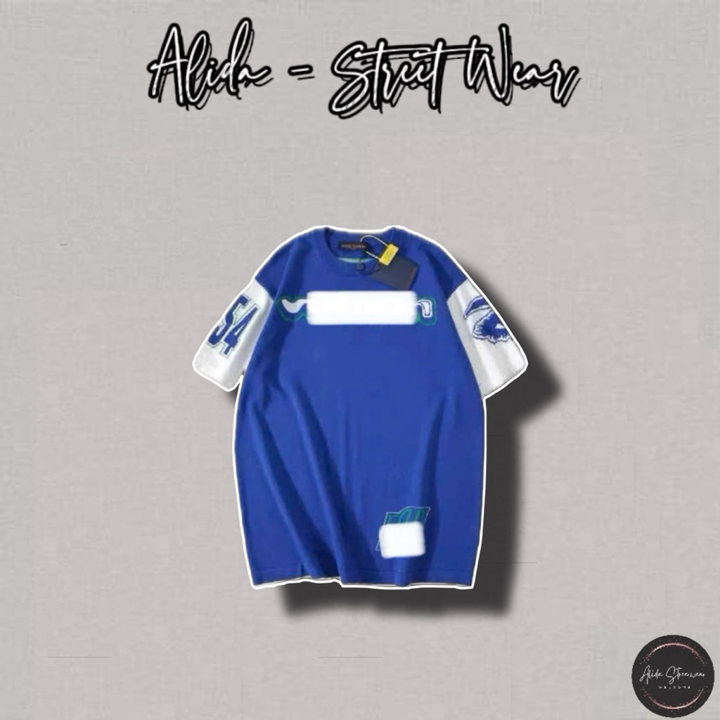 ⚡️[Hight Quality] Áo Phông Len \/ Blue Cộc Tay Cổ Tròn - Điểm Nhấn Chữ Dệt Kim Phối Số Street Wear Nam Nữ
