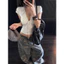 Áo thun nữ tay ngắn phối ren buộc dây, dáng crop ôm body, phong cách gợi cảmm as