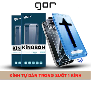 Kính Cường Lực Trong Suốt Tự Dán Không Viền Đen Chính Hãng GOR Dùng Cho IP-Phủ Nano Siêu Mượt