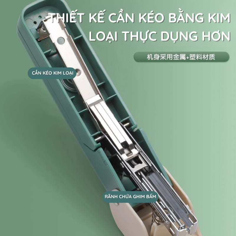 Dập ghim bấm 360 độ mini cầm tay, bấm được 25 tờ - Đồ dùng học tập, văn phòng phẩm thiết yếu cho mọi người