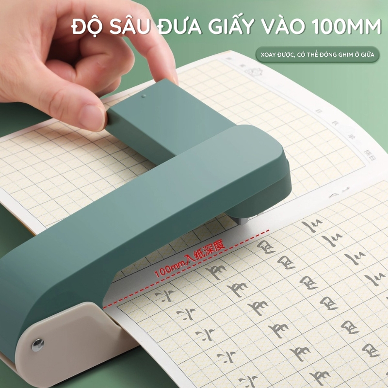 Dập ghim bấm 360 độ mini cầm tay, bấm được 25 tờ - Đồ dùng học tập, văn phòng phẩm thiết yếu cho mọi người