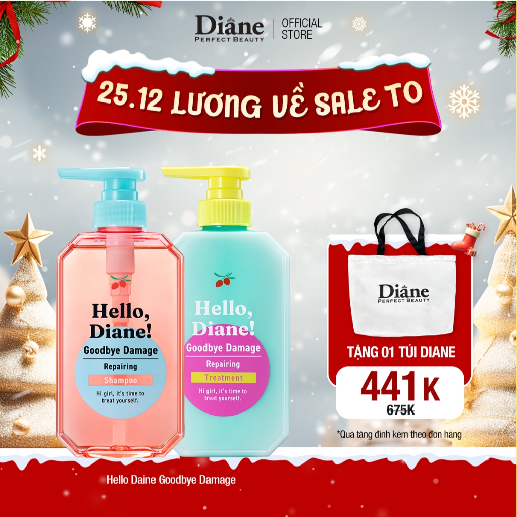 Combo dầu gội xả giữ màu tóc nhuộm Hello, Diane! Goodbye Damage ...