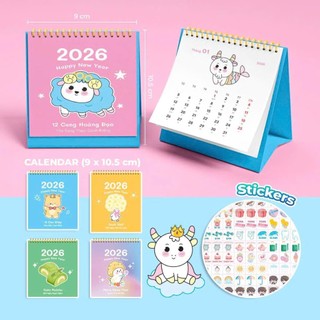 Hỏa Tốc - Lịch Để Bàn 2026 Mini Cute Mẫu Bạn Thú Nhỏ ♥ Bé Xinh, Có Thể Bỏ Túi Hoặc Trang Trí Bàn Học, Bàn Làm Việc