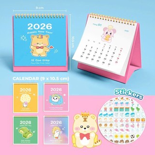 Hỏa Tốc - Lịch Để Bàn 2026 Mini Cute Mẫu Bạn Thú Nhỏ ♥ Bé Xinh, Có Thể Bỏ Túi Hoặc Trang Trí Bàn Học, Bàn Làm Việc