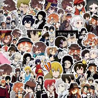 [hàng sẵn-2 MẪU] Set 60-65 stickers Bungo Stray Dogs Văn Hào Lưu Lạc | Miếng hình dán DIY không trùng, chống thấm HD1