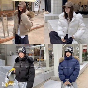 TRIANGLE - Good Puffer Jacket (Cân nhắc kỹ, return is not welcomed) - Áo khoác phao mũ lông phong cách Hàn Quốc ấm áp