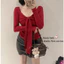 Áo thun nữ tay dài đính nơ, ôm body, mặc trong mùa đông