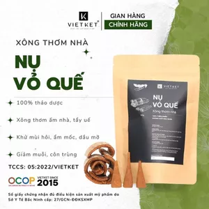 50 - 55 Nhang Nụ Thảo Dược Vỏ Quế VIETKET 100g - Có Nụ Cháy Kém Vì Không Tạo Cháy, Xông Thơm Ấm Nhà, Tẩy Uế, Tự Nhiên