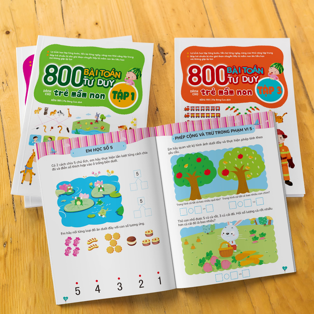 Combo Bộ Sách – 800 Bài Toán Tư Duy Cho Trẻ Mầm Non: Giúp Bé Phát Triển Tư Duy Toán Học Toàn Diện