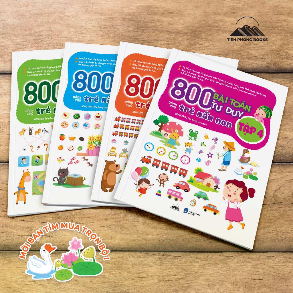 Combo Bộ Sách – 800 Bài Toán Tư Duy Cho Trẻ Mầm Non: Giúp Bé Phát Triển Tư Duy Toán Học Toàn Diện