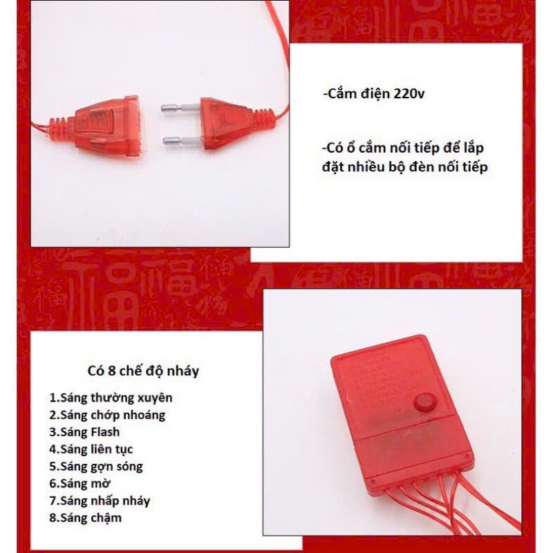 DÂY ĐÈN LED SONG HỶ – CHỮ PHÚC SIZE TO