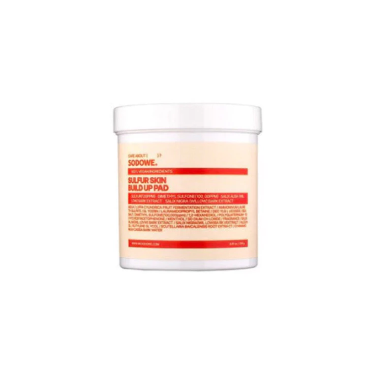 SODOWE SULFUR SKIN GLOW TONER PAD-60 Miếng Toner Pad Lưu Huỳnh Sodowe dành cho da mụn