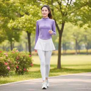 Mix áo dài tay -Quần váy chơi Pickleball Golf Tennis nữ