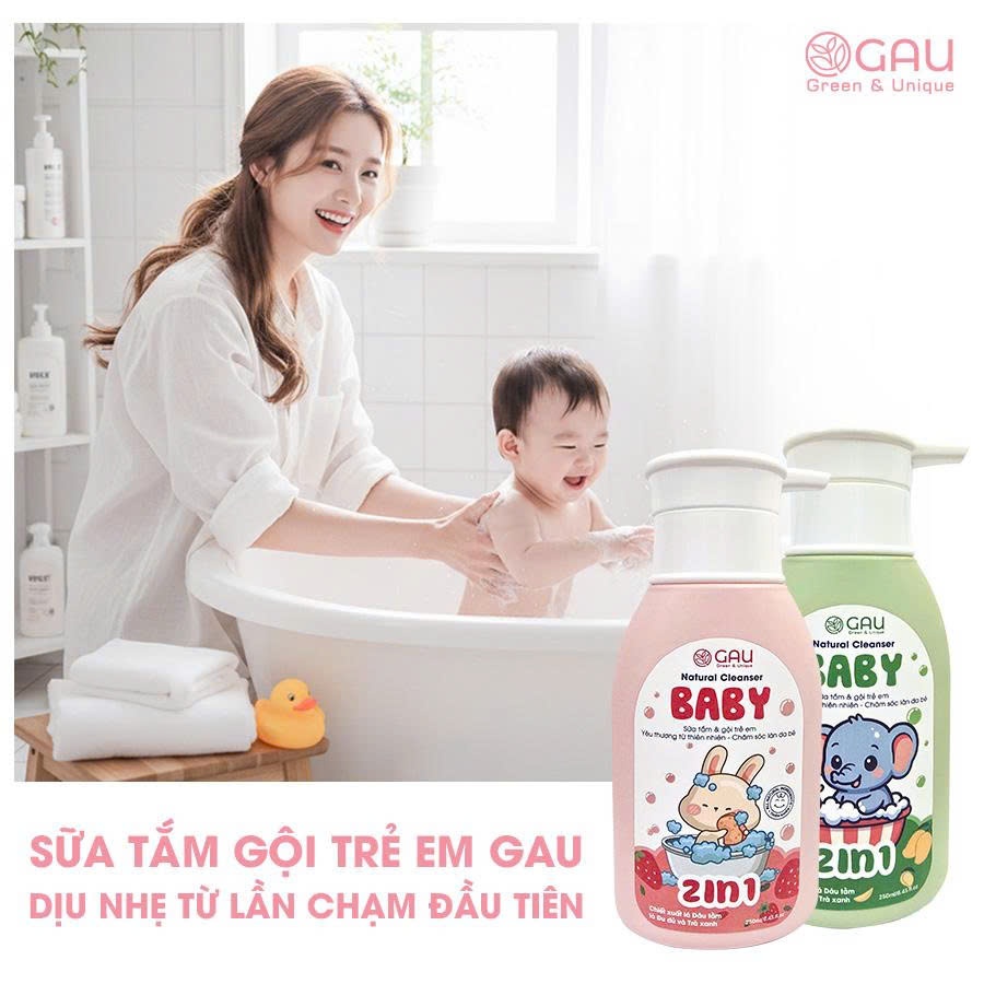 Sữa tắm BÉ An Lành Hoàn toàn Tự nhiên hương Xoài thơm ngọt, Dịu êm Chính hãng GAU 250ml
