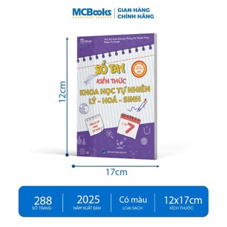Sách - Combo sổ tay kiến thức khoa học tự nhiên Lý - Hóa - Sinh - Lớp 6,7,8,9