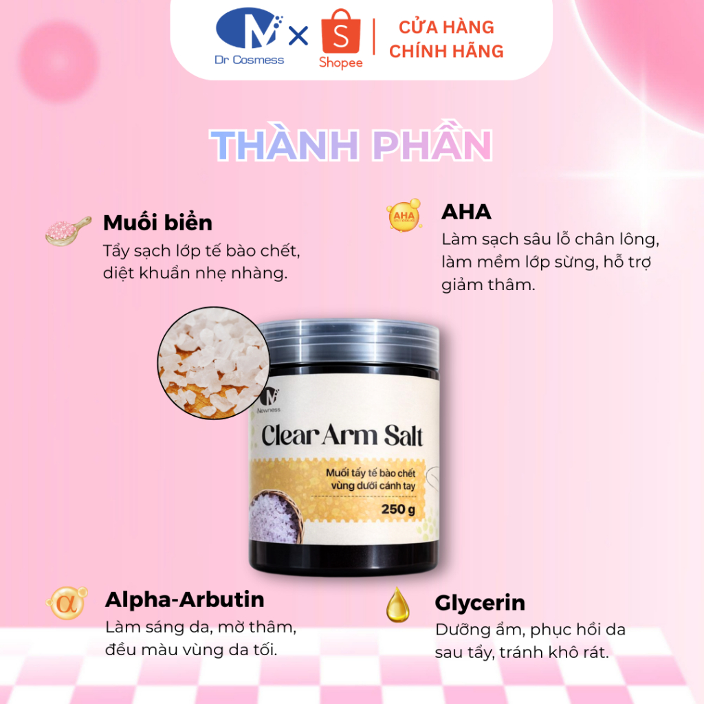Muối Tắm Hỗ Trợ Làm Sáng Da Vùng Nách - muối tắm sáng da nách