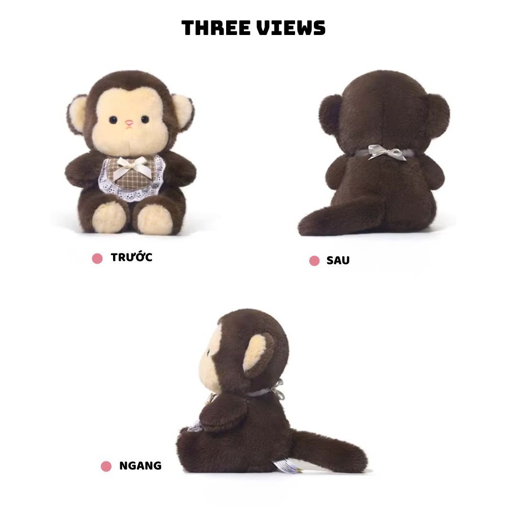 Gấu Bông Hình Thỏ Cừu Voi Cừu Mèo Đeo Yếm Caro Mini Quà Tặng Cho Trẻ Em,Bạn Gái Ngày Sinh Nhật, 8/3