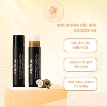 Son Dưỡng Dầu Dừa Cocoon 5G Dưỡng Ẩm Phục Hồi Môi Mềm Không Bết Dính Từ Dầu Dừa Bến Tre Chính Hãng