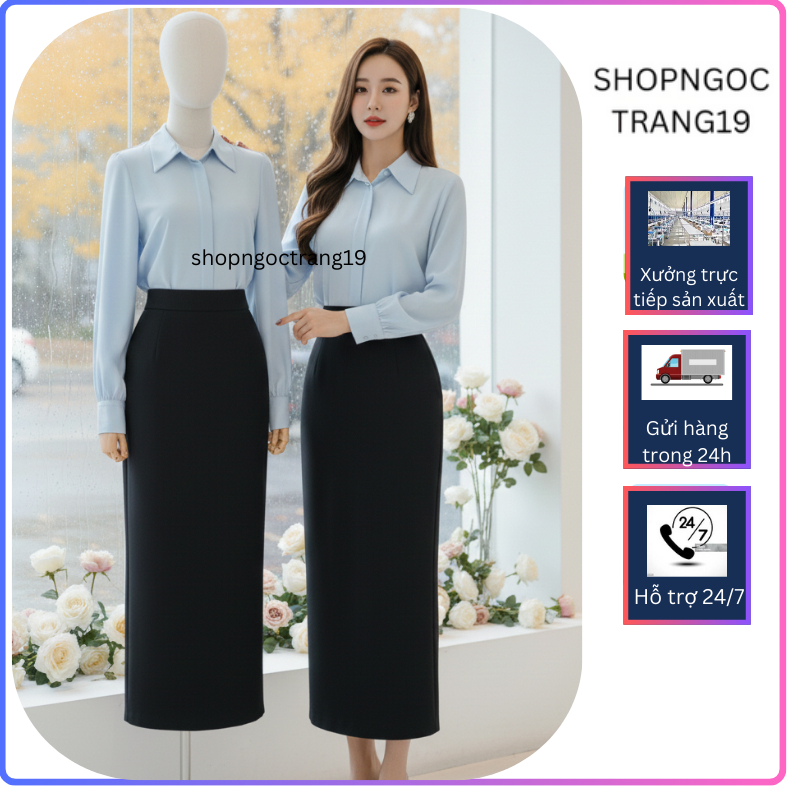 Chân Váy Bút Chì 90cm 2 Lớp Chất Liệu Vitex Đẹp Thời Trang Thu Đông 2024 CV177