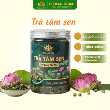 Trà Tâm Sen - SEN VIỆT ĐẶNG TÚ được lấy từ tâm sen sấy khô tự nhiên, hỗ trợ cải thiện giấc ngủ thanh nhiệt 150gr