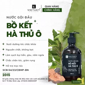 Nước Gội Bồ Kết Hà Thủ Ô - KHÔNG BỌT VIETKET 500ml - Giảm Gàu, Giảm Nấm, Giảm Ngứa, Hỗ Trợ Mọc Tóc