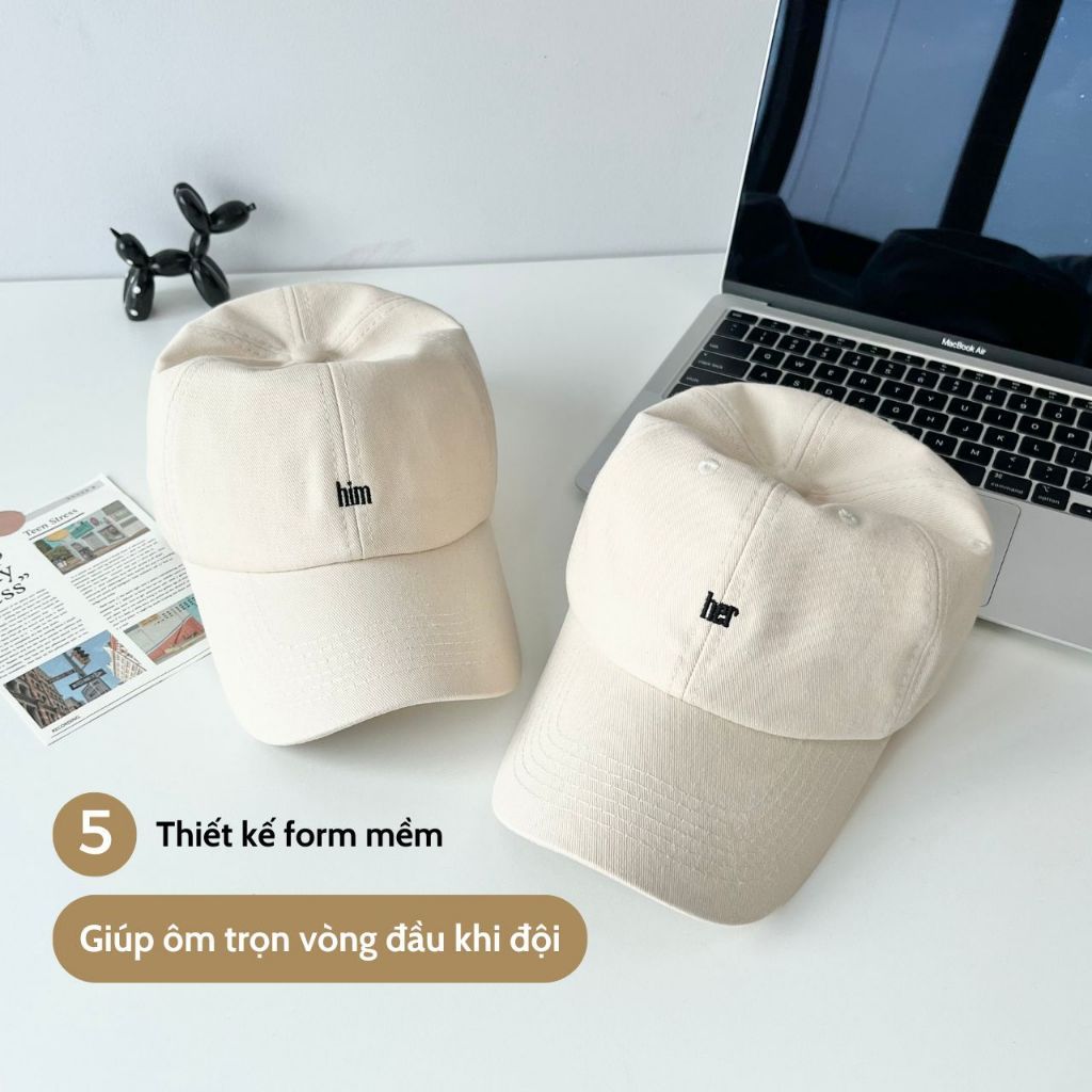 [Peinn] Mũ lưỡi trai nam nữ thêu form mềm, nón lưỡi trai thời trang Hàn Quốc M71