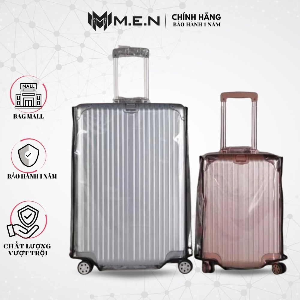 Bao trùm bọc vali nhựa Trong suốt Viền đen 6 size EV1 Shalla (chính hãng)