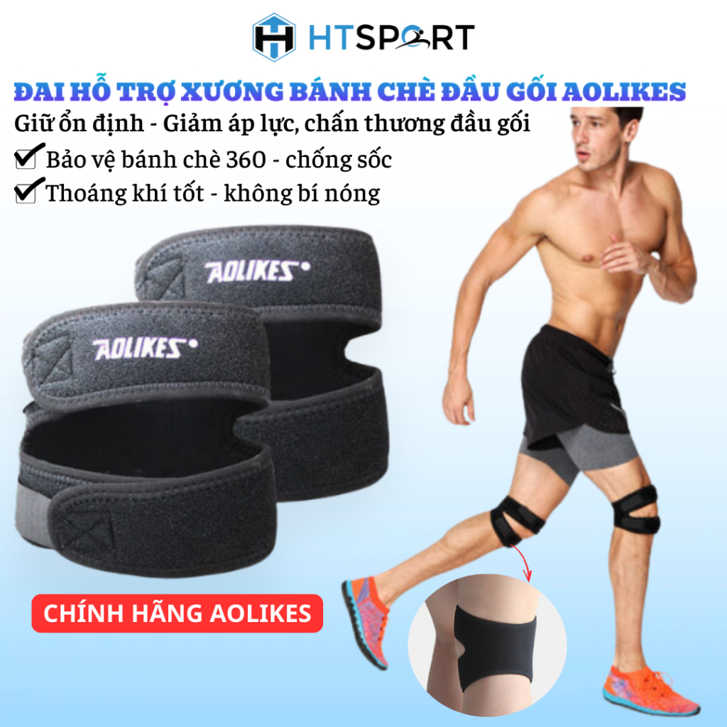 Đai Bảo Vệ Đầu Gối Điều Chỉnh Aolikes A-7929, Giảm Chấn Thương Khớp Bánh Chè Khi Vận Động Mạnh