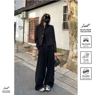Set quần áo nữ thiết kế áo khoác vest phối quần tây ống rộng che khuyết điểm chân LUST Bộ đồ nữ M234