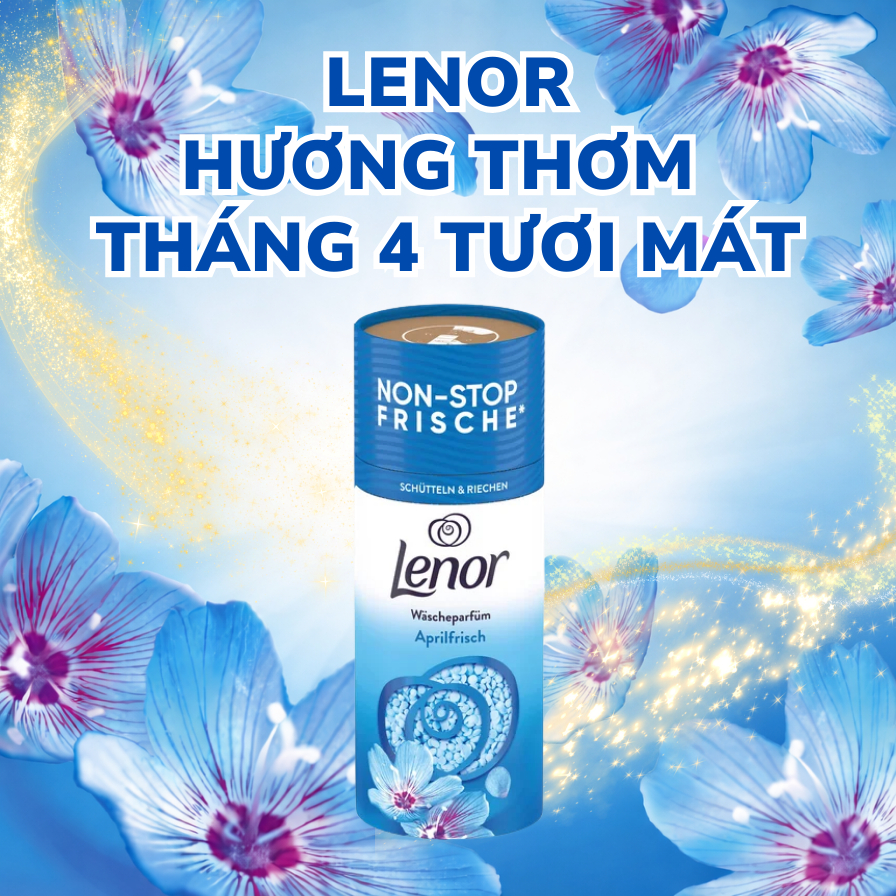 Viên Xả Vải Khô Lenor Châu Âu 155g Hương April Fresh Nước Hoa Quý Phái Giúp Quần Áo Thơm Mát Cả Ngày