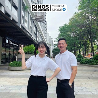 Áo Polo Trắng Trơn DINOS GTB Làm Đồng Phục Công Ty, Team Building, Lớp Nhóm - Hỗ Trợ In