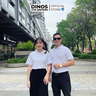 Áo Polo Trắng Trơn DINOS GTB Làm Đồng Phục Công Ty, Team Building, Lớp Nhóm - Hỗ Trợ In