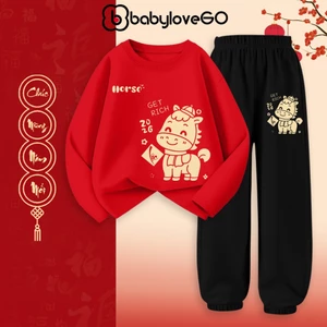 Đồ bộ TẾT 2026 cho bé BabyloveGO bộ thu đông dài tay mẫu mới chất thun cotton mềm mịn thoáng mát
