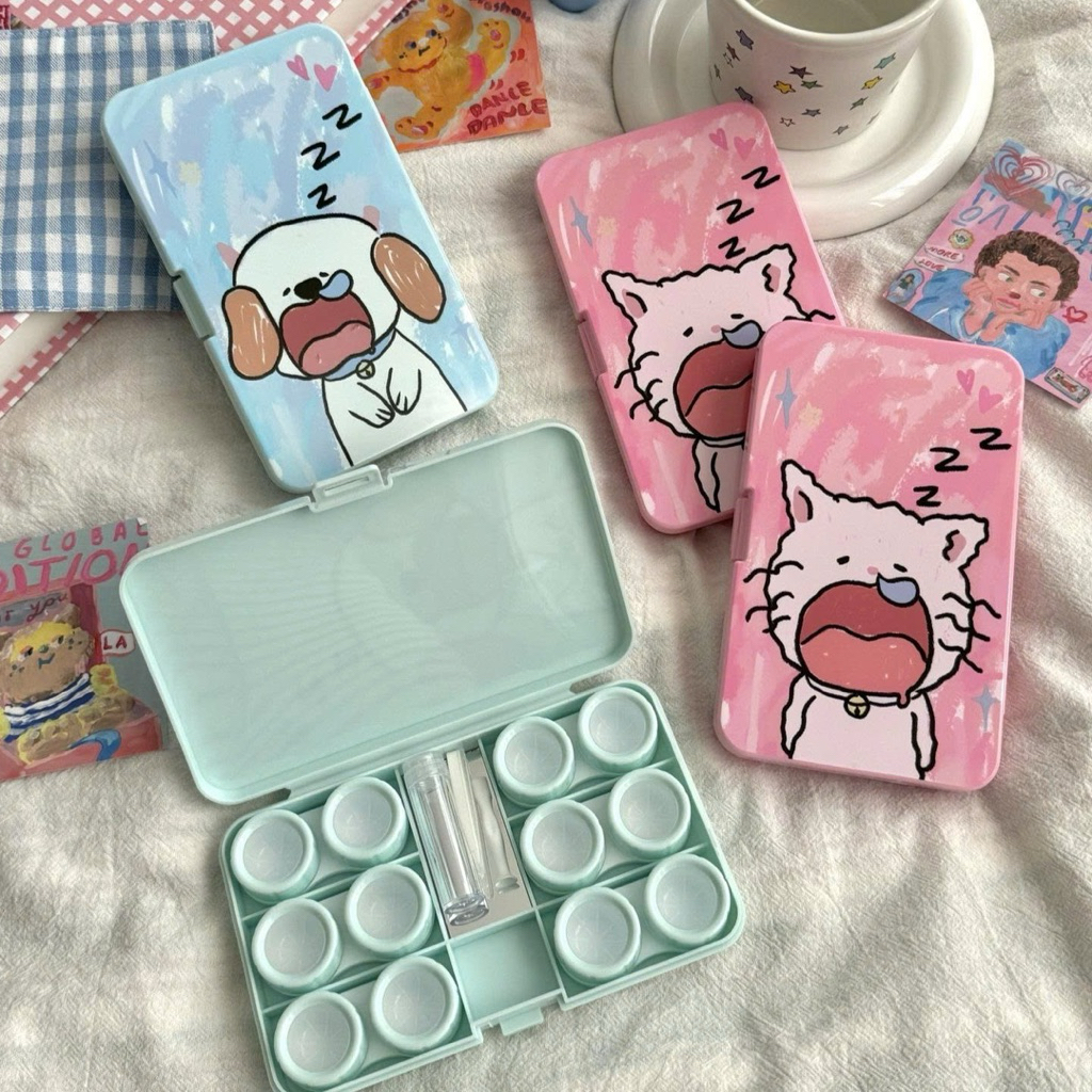 Khay 6 ô Mèo ngủ Hồng cún ngủ Xanh Muneyes