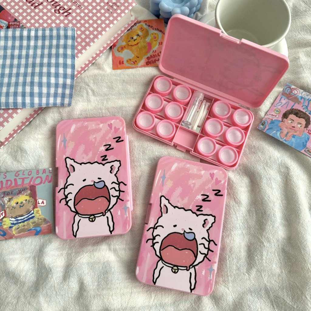 Khay 6 ô Mèo ngủ Hồng cún ngủ Xanh Muneyes